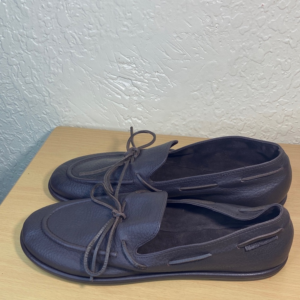 Tory Burch Pebbled Leather Loafers in Dark Brown - Picture 3 of 10